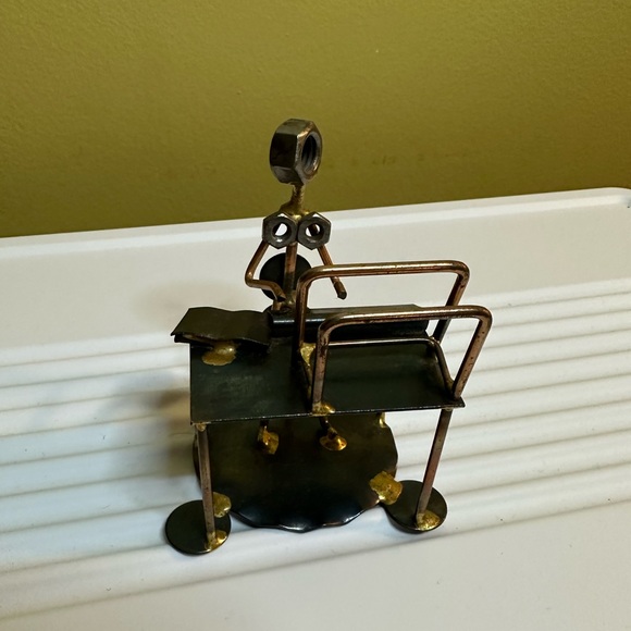 Vintage Rock Creek Metal  Craft Woman Sitting At Desk - Picture 2 of 6